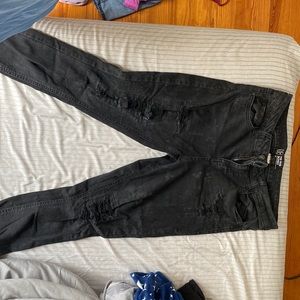 Black ripped jeans size 13 mid rise skinny